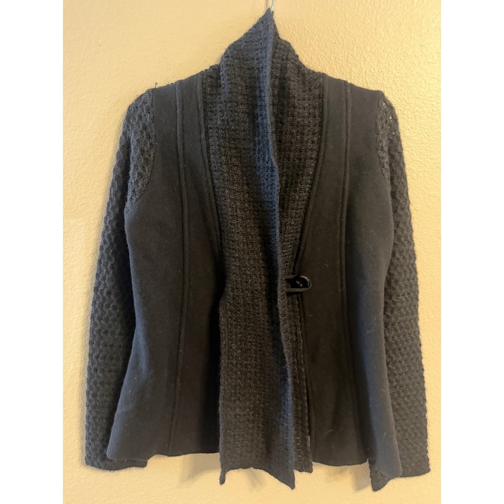 St Ambecco Cardigan Sweater Womens S Black Excellent Mohair Wool Made In Italy